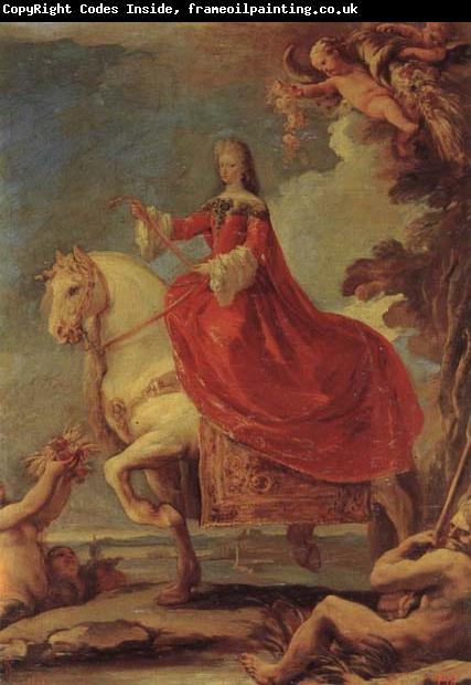 Luca Giordano Equestrian Portrait of Mariana of Neuburg